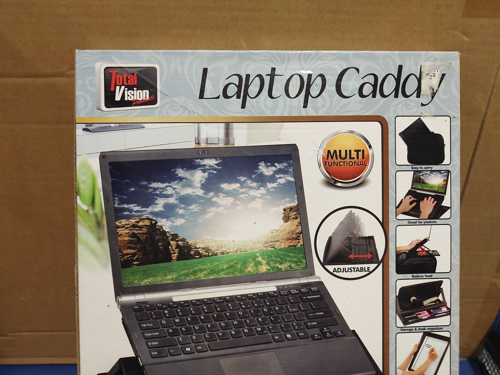 Total Vision Laptop Adjustable HolderCaddy,Stand, Storage & Desk Organizer
