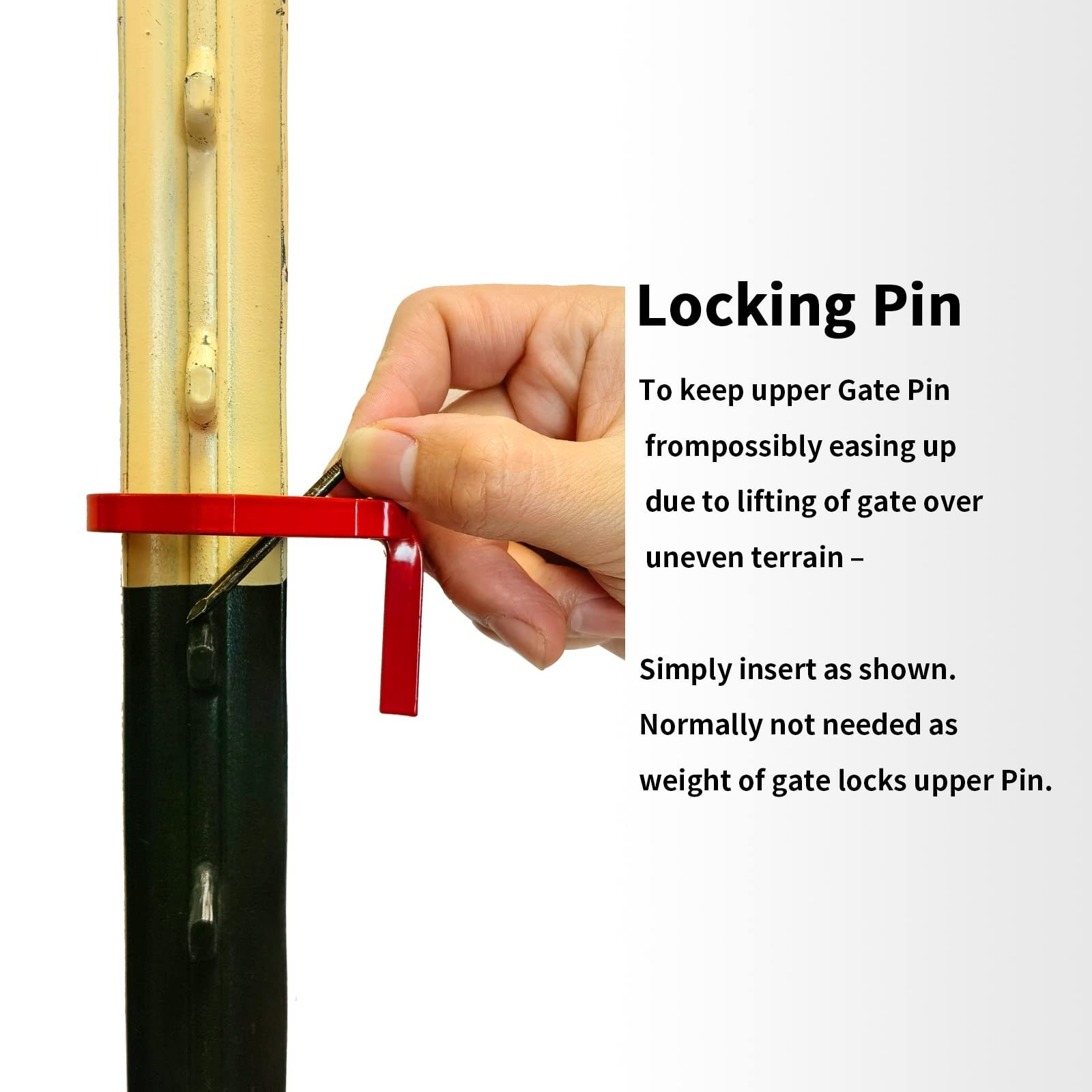 T-Post Metal Gate Hinge Pins - 5/8 Pin, Outdoor Chain Link Fence Hanger for F...