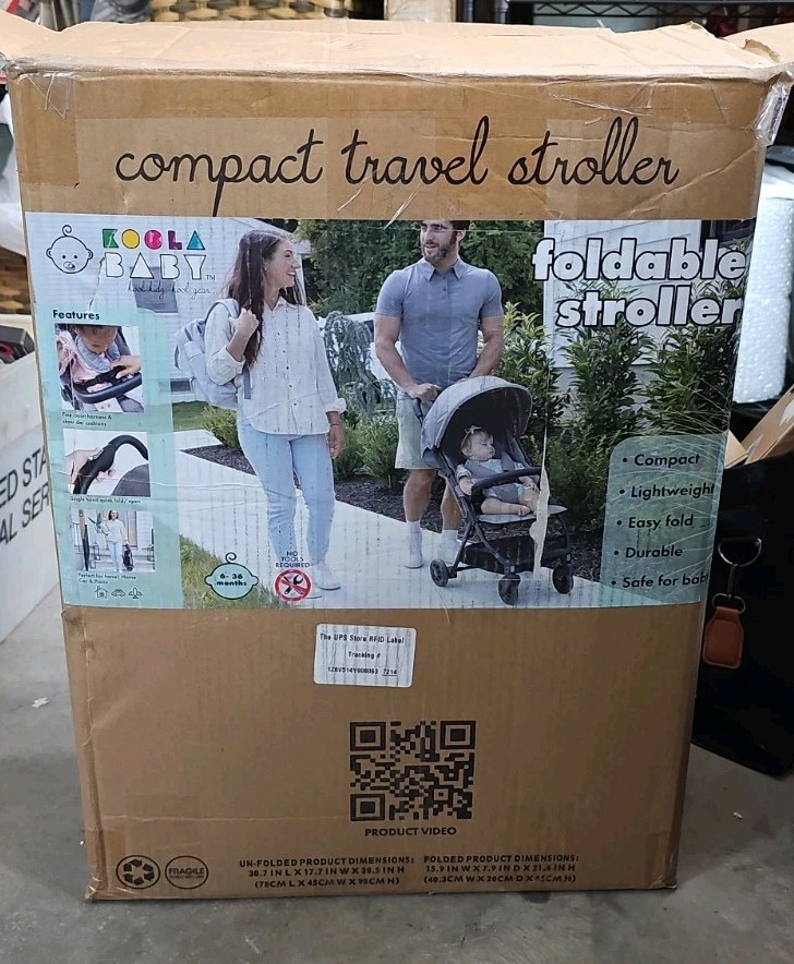 Koola Baby Lightweight Travel Stroller for Baby Toddlers - Easy Fold - Gray