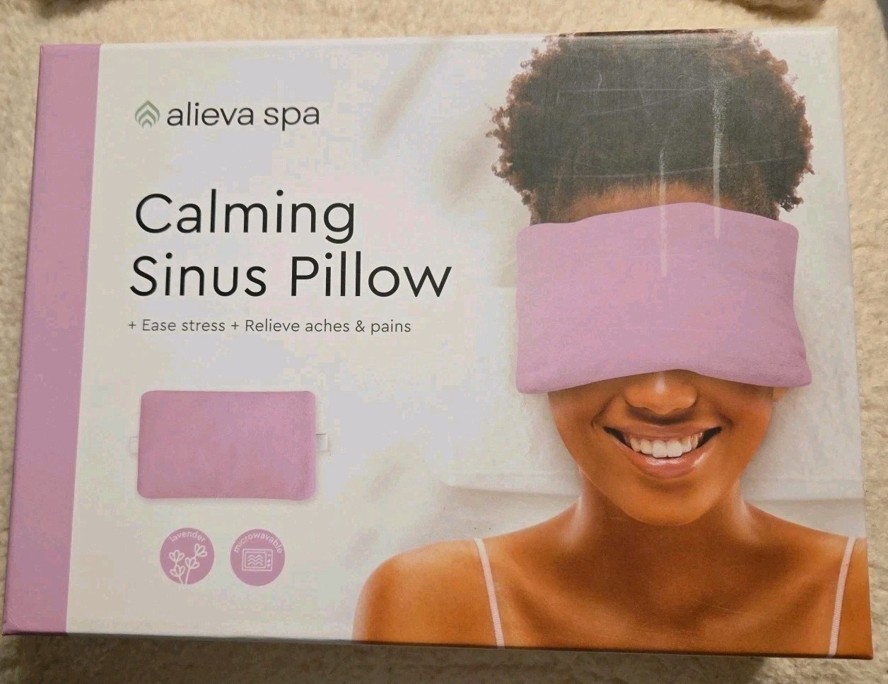 Alieva Spa Calming Sinus Pillow Heat Cold Therapy Relieve Ach Pain Stress Lavend