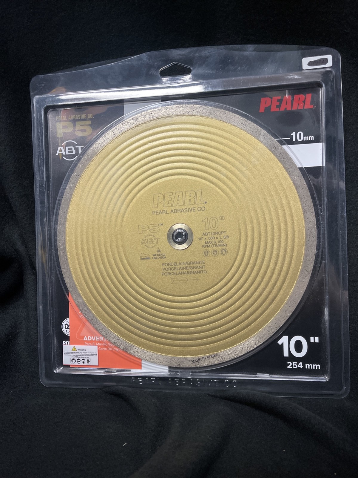 Pearl P5 Abrasive  10” Thin Turbo tile  Blade # Abt10rcpt