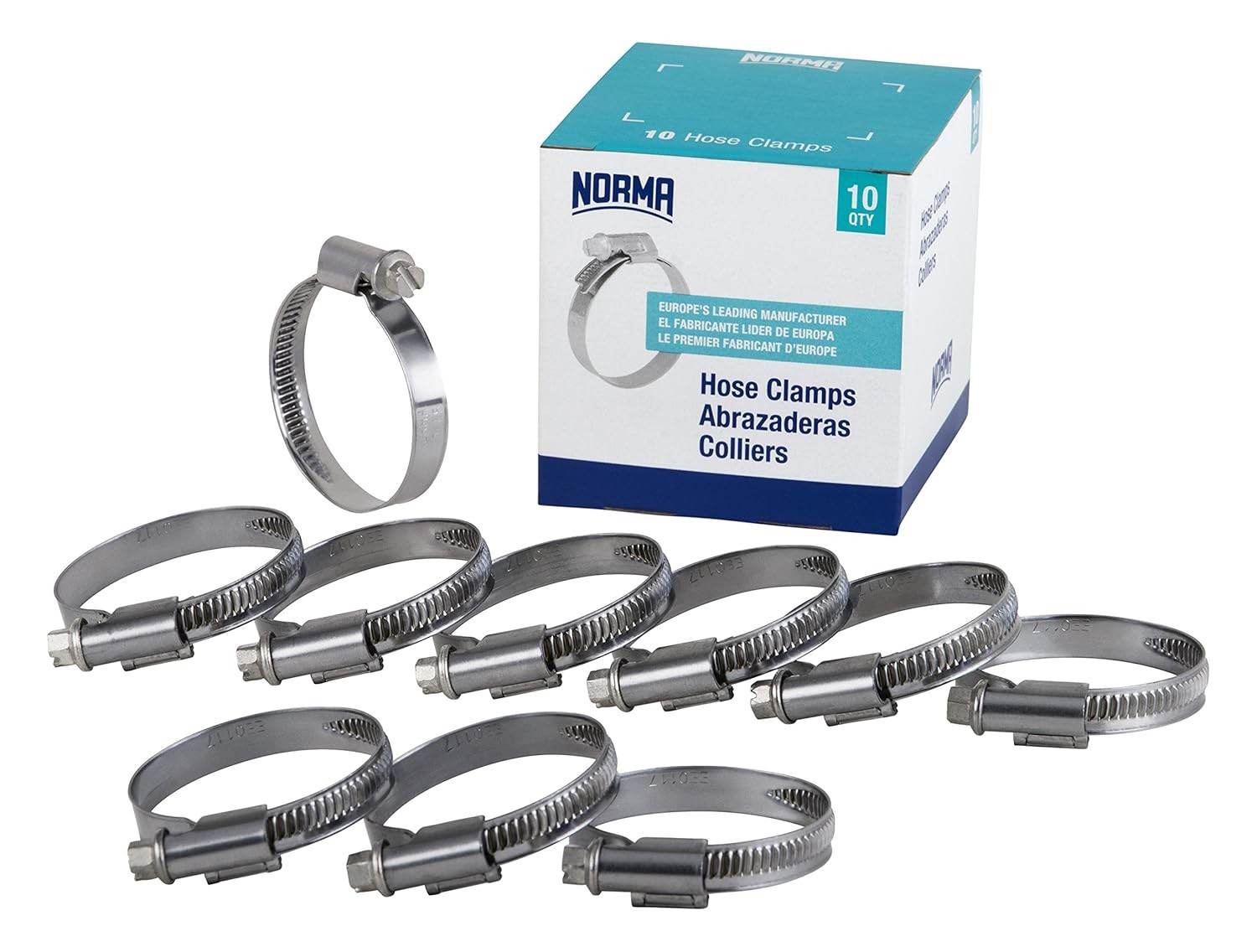 01266704026-000-0539 Hose Clamps, 20 mm-32 mm x 9 W4 (Pack of 10) Silver