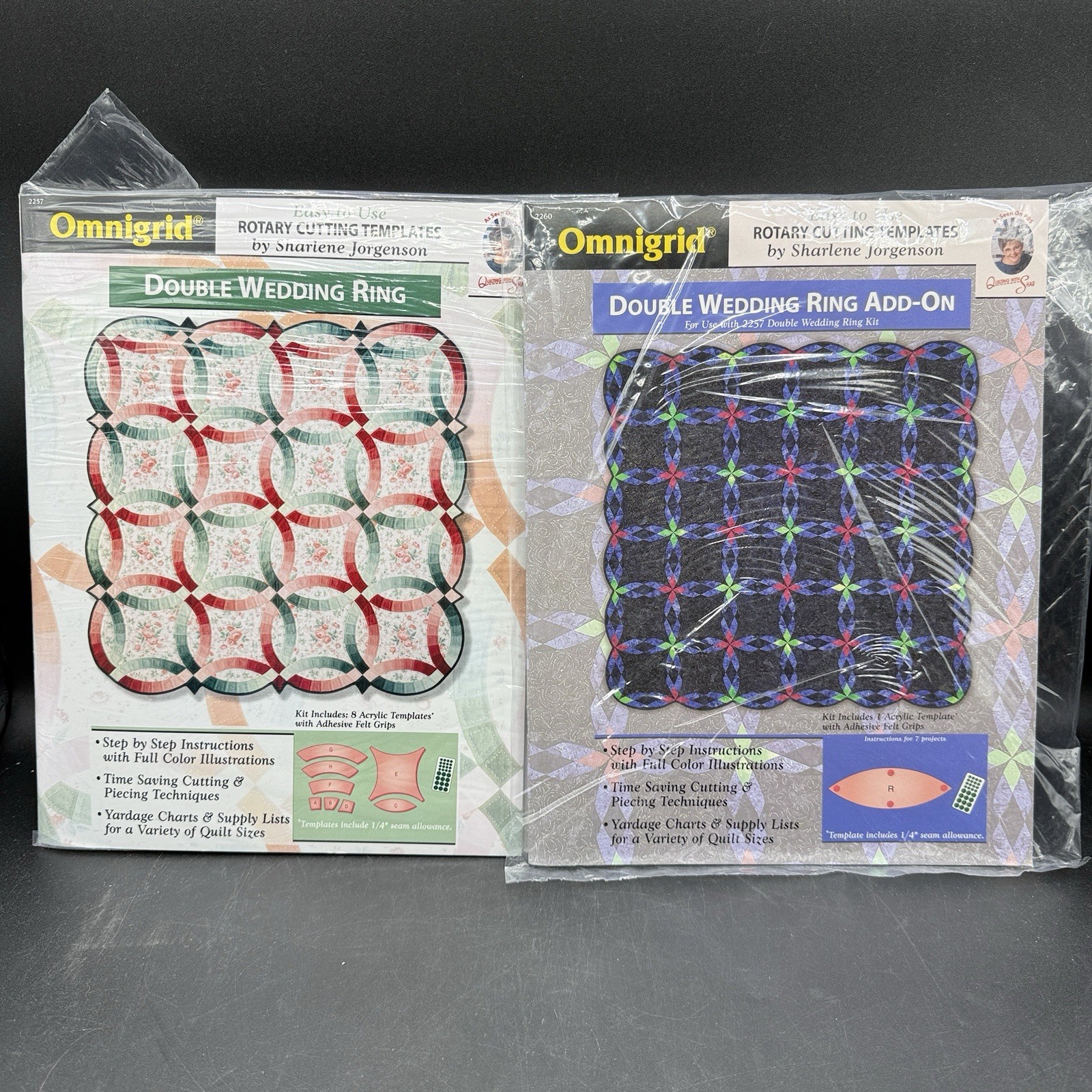 Omnigrid Double Wedding Ring & Add On sets Rotary Cutting Templates Jorgenson