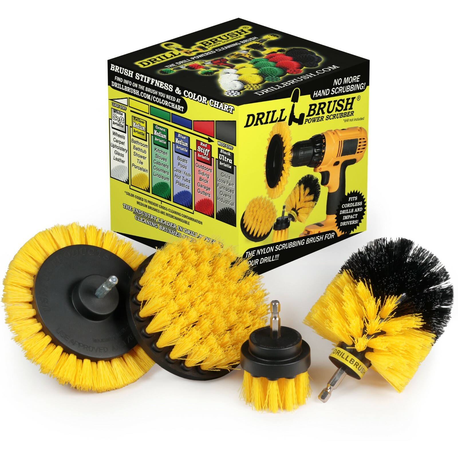 Shower Cleaning Rotary Drill Brush Kit - Power Brush Scrubber for Bathroom