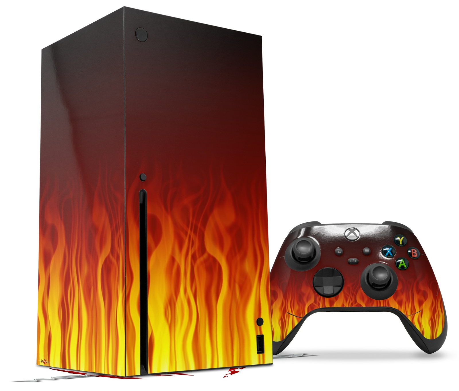 Skin Set for XBOX Series X Fire on Black