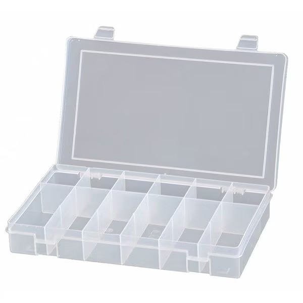 Mfg Compartment Box with 12 compartments, Plastic, 1-3/4" H x 10-13/16 in W