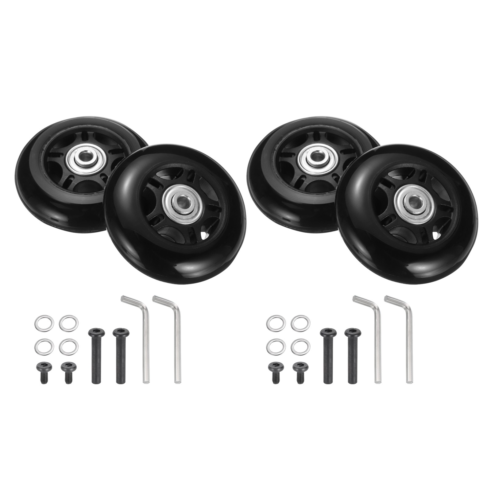 Set of 2 Luggage Wheels Replacement 75 x 24 Mm/3" x 0.9" for Suitcase