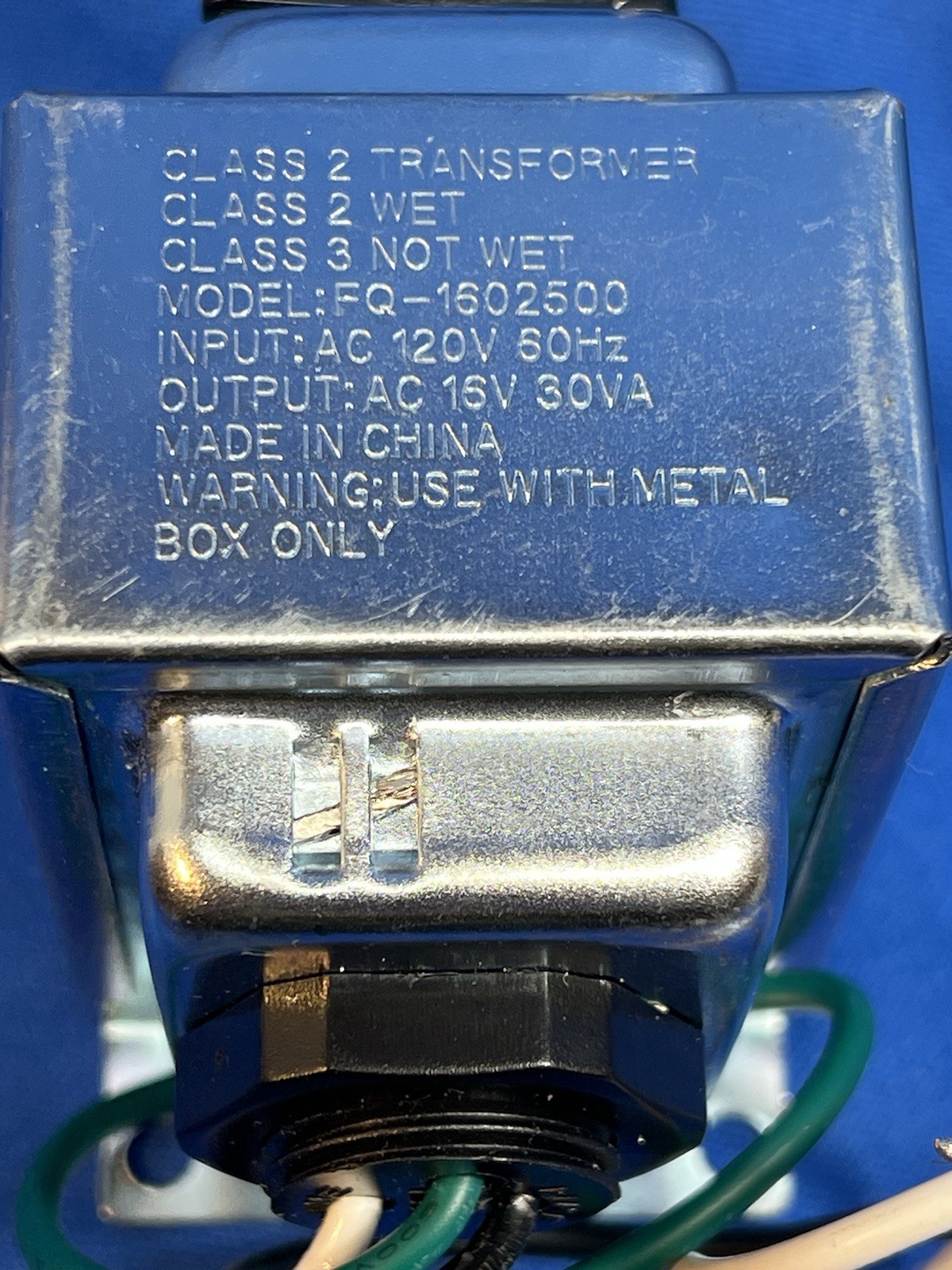 NIB open box Class 2 Transformer Model FQ-1602500 16V 30VA