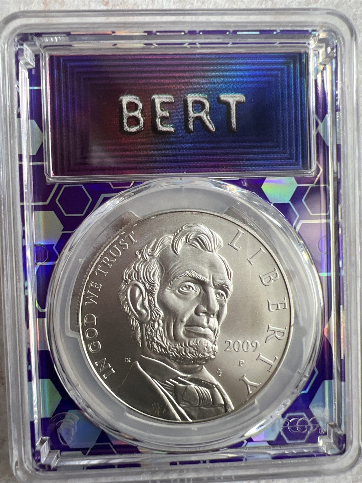 2009 P Lincoln $1 Silver Bicentennial PCGS MS 70 “BERT” Label Custom Case