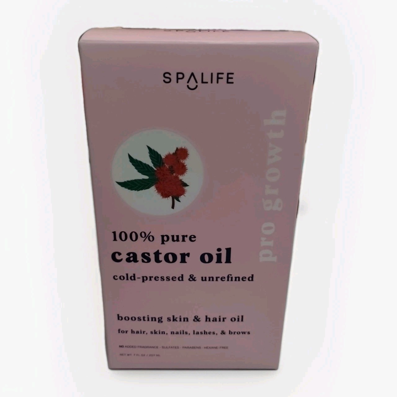 SpaLife 100% Pure Castor Oil Cold-Pressed 7oz | Hair Lash Brow Growth Treatment