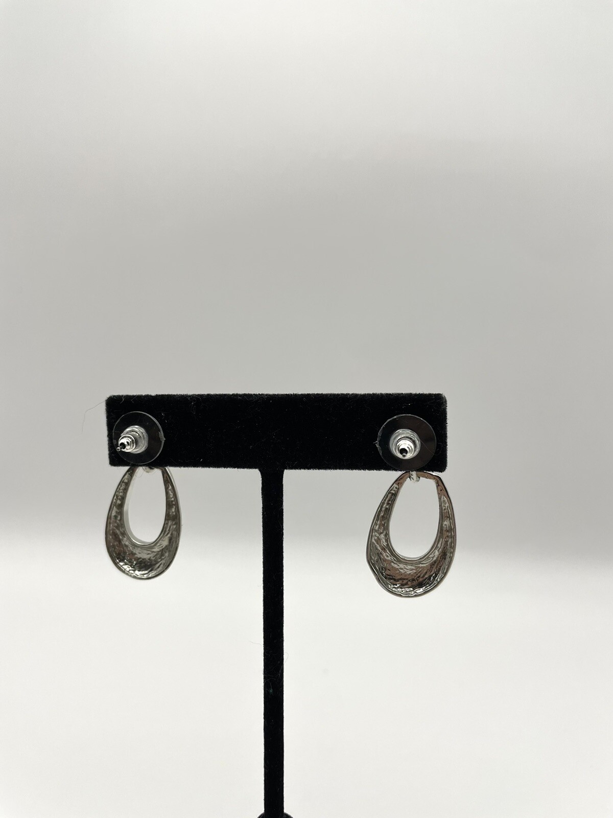 Silvertone Door Knocker Pierced Dangle Earrings