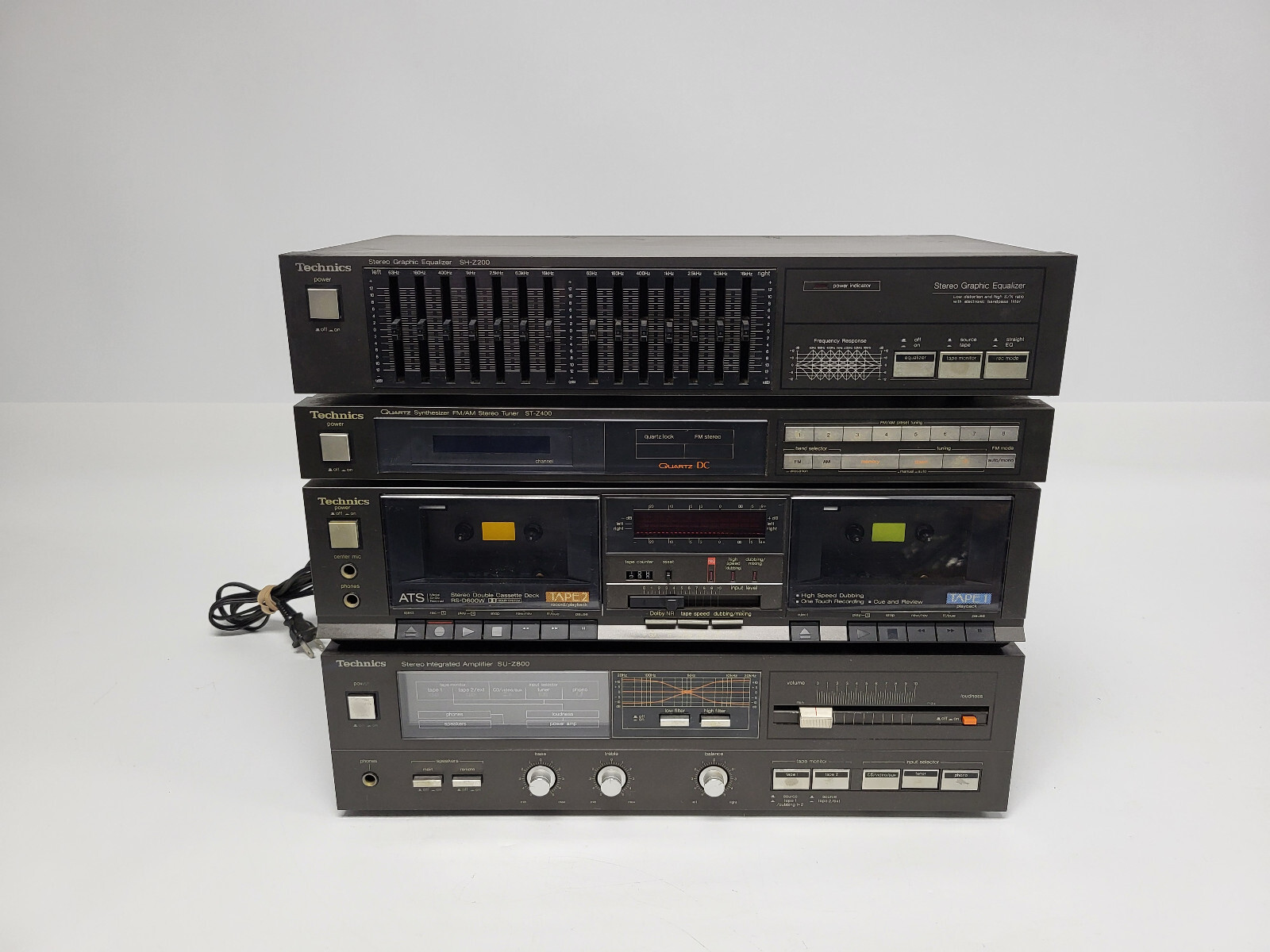Vintage Technics RS-D600W Tape Deck, SU-Z800 Amp, ST-Z400 Tuner, SH-Z200(Tested)