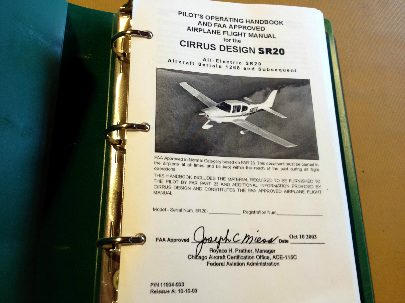 Cirrus SR20 All Electric Pilot's Operating Handbook serials 1268 & Subsequent