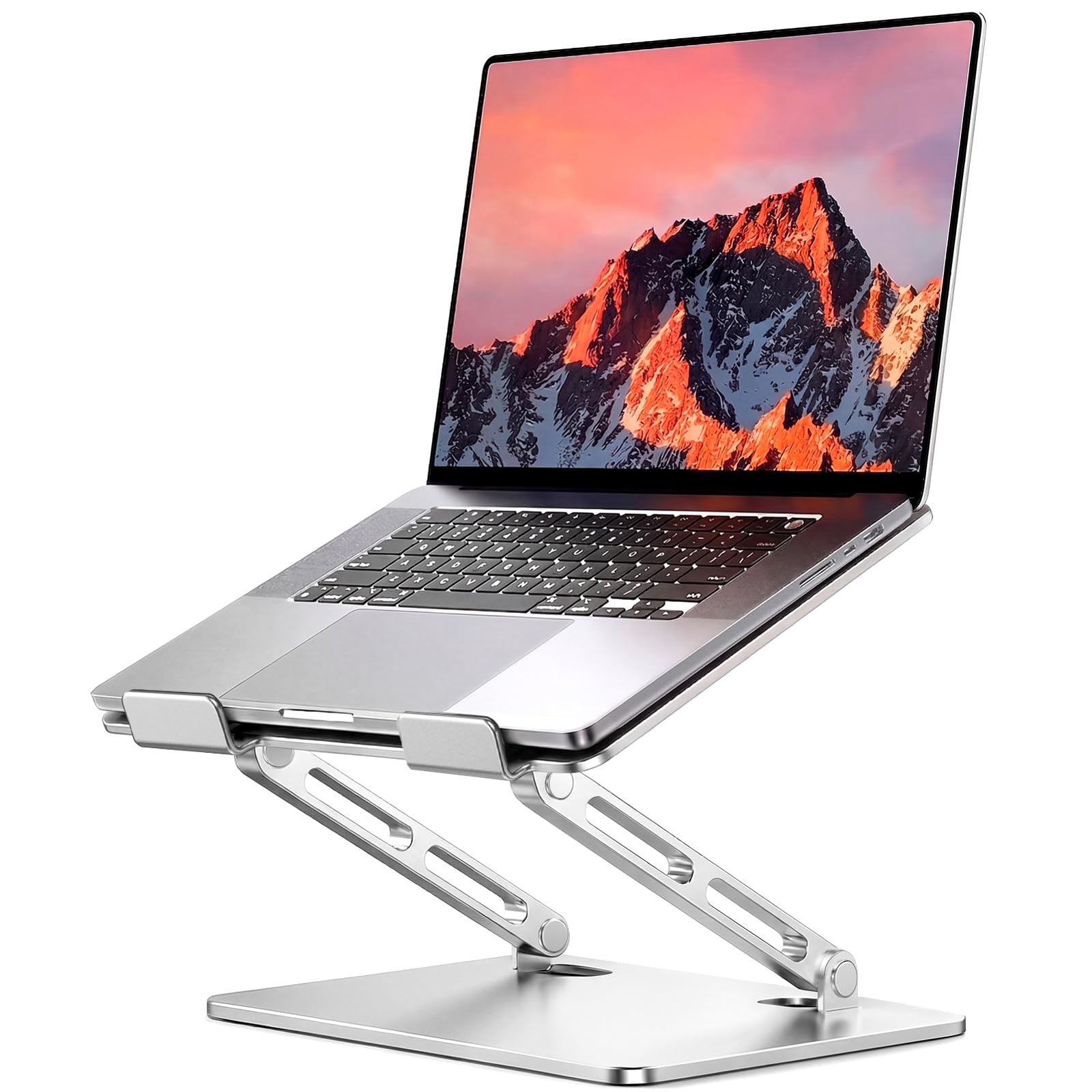 Adjustable Aluminum Laptop Stand Portable Riser Foldable Silver 1015.6 Inch
