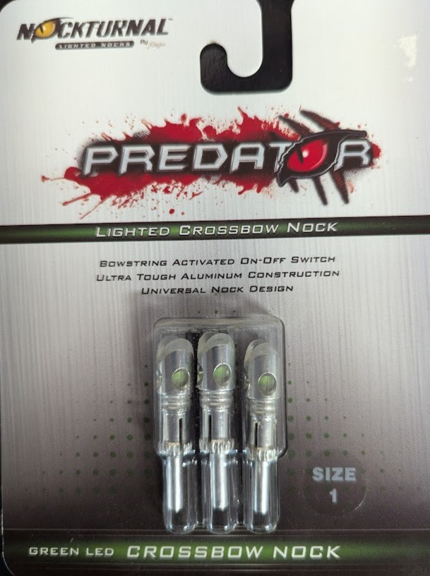 Nockturnal Predator Crossbow Half Moon Green Lighted Nocks! Size 1