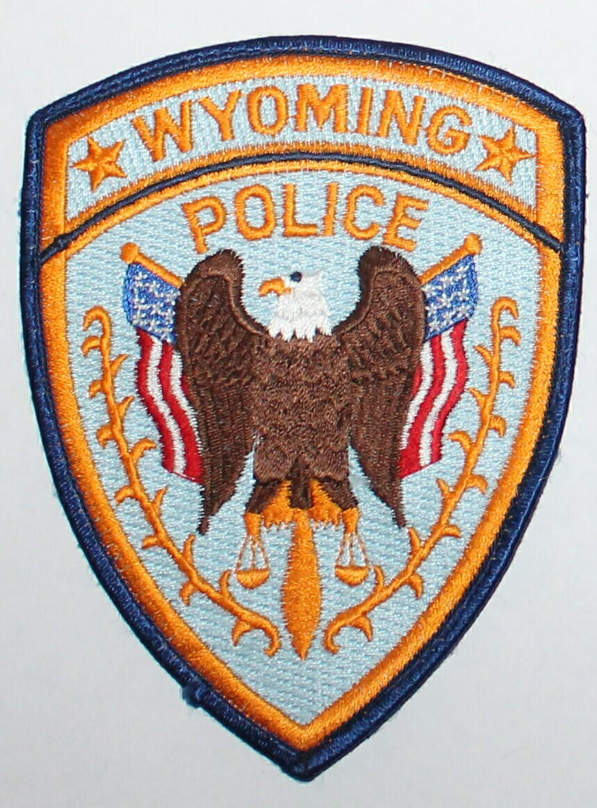 WYOMING POLICE Illinois ILL IL PD Eagle US Flags patch