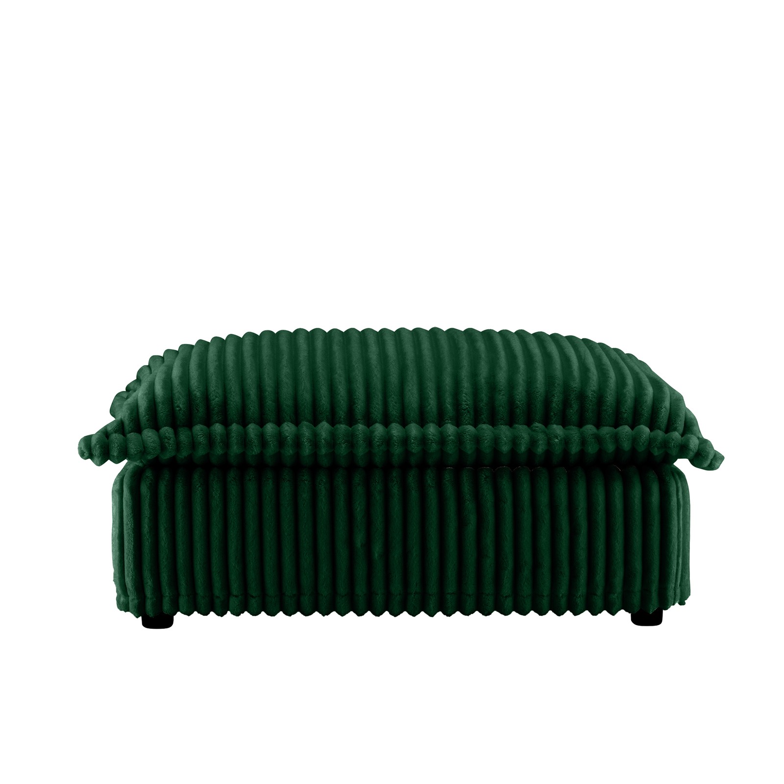 Green Corduroy Storage Ottoman Bench w/ Removable Cover, Multi-Use