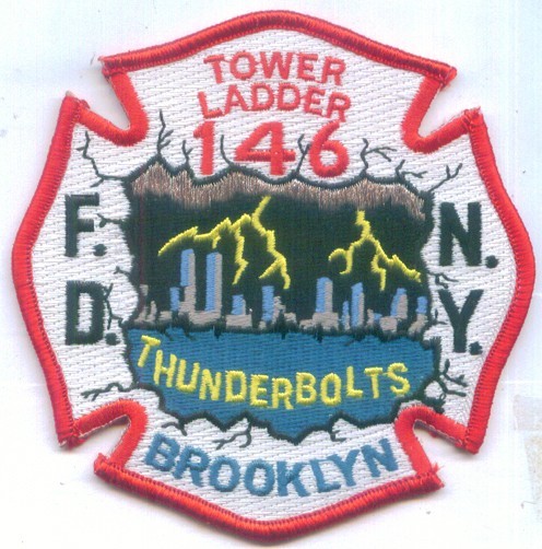 New York City - FDNY Tower Ladder-146 "Thunderbolts", NY (3" x 4") fire patch