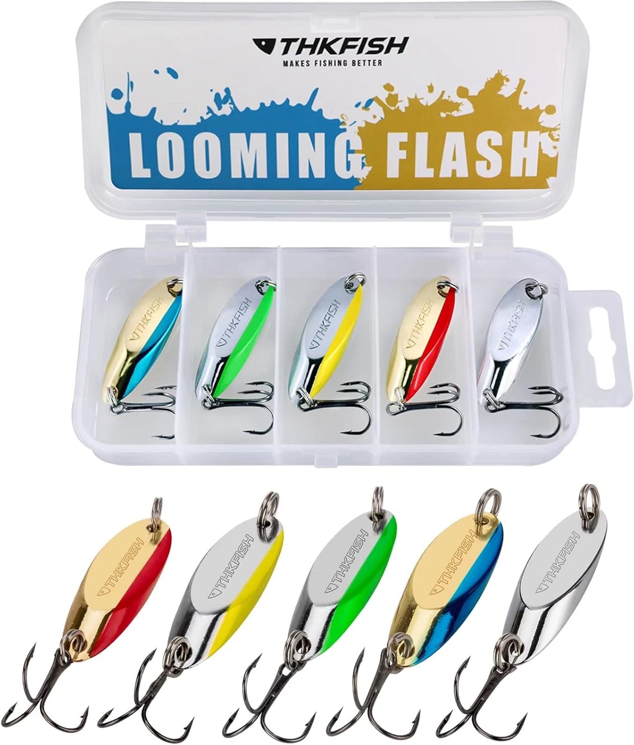 Trout Spoon Metal Fishing Lures Spinner Baits Bass Tackle Colorful for Trout US