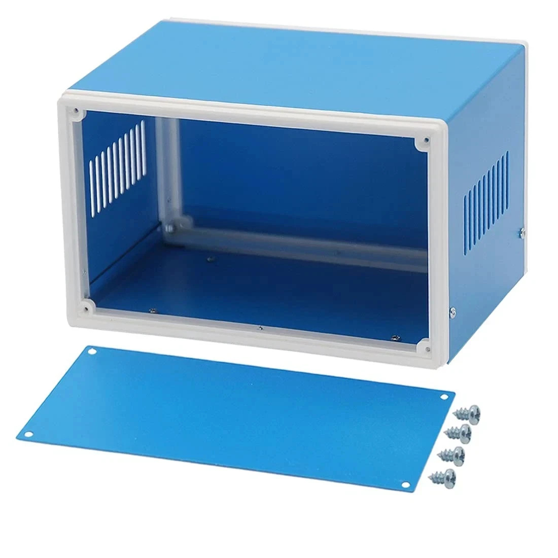 Electronic Enclosures Blue Metal Enclosure Project Case DIY Box Junction