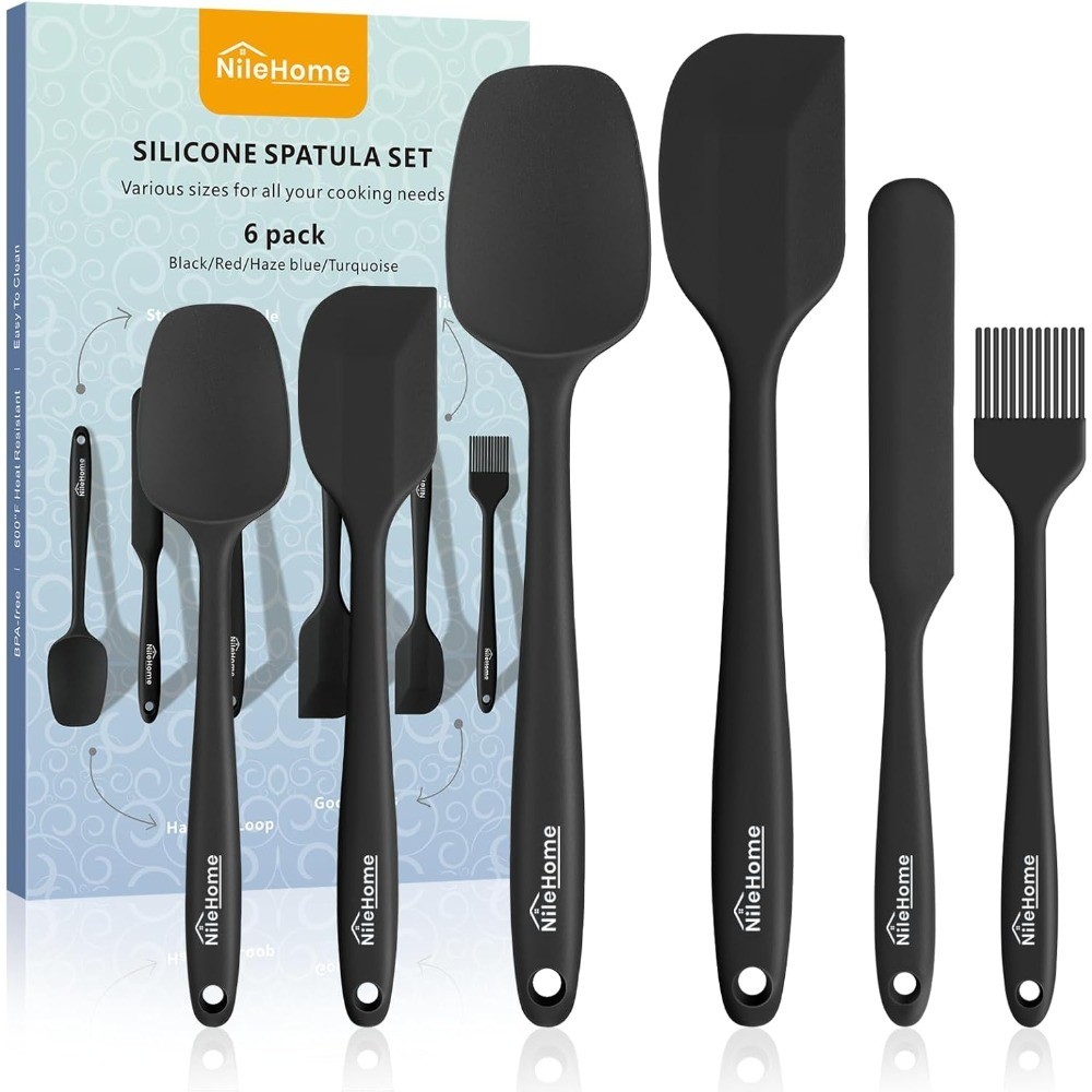 6-Piece Silicone Spatula Set, Food Grade Heat Resistant Spatulas with