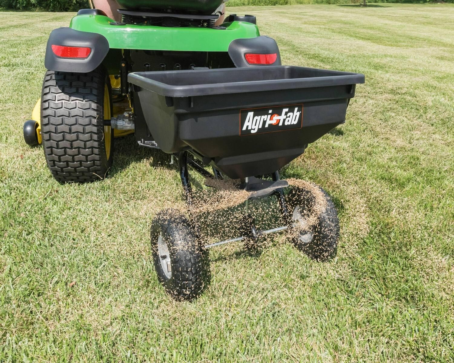 85 Lb Behind Broadcast Spreader Tow Hopper Fertilizer Seed Atv Lawn Tractor Pull