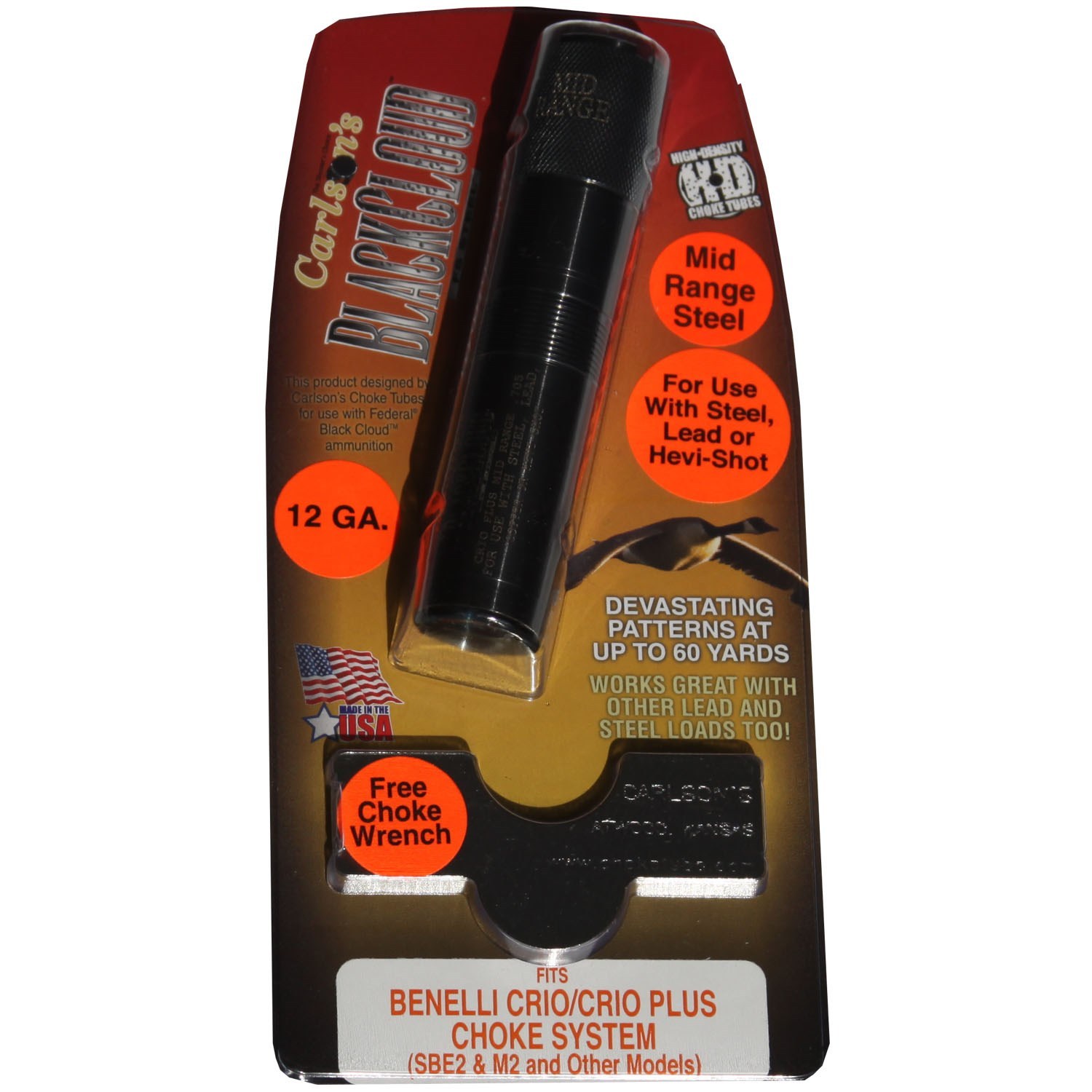 Carlson's Choke Tube 12 GA Benelli Crio Plus Black Cloud Mid Range #09010