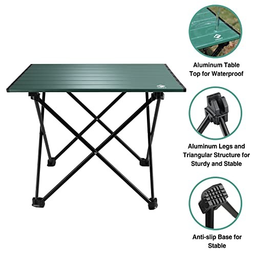 Portable Camping Side Table, Ultralight Aluminum Folding Beach Table with