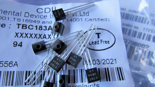 BC183A CDIL Transistor NPN Bipolar 30V 0.1A 350/1W TO-92 (10pcs) SHIPS NOW USA