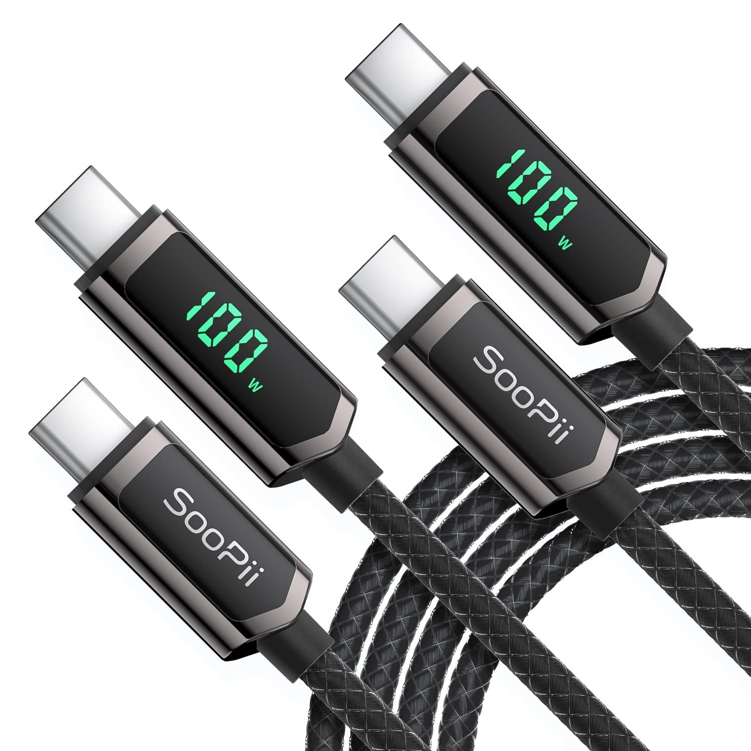 SOOPII USB C to USB C Cable, [4FT,2 Pack] 100W PD Fast Charging USB C Cable, ...