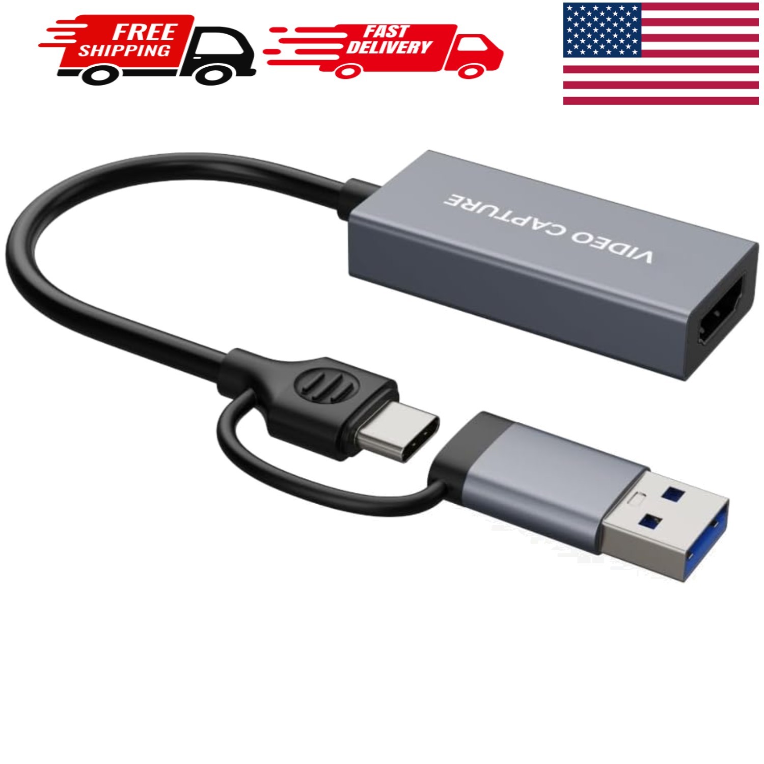 Video Capture Card for Meta Quest 2/3/3s, HDMI to USB C/USB A Ad...
