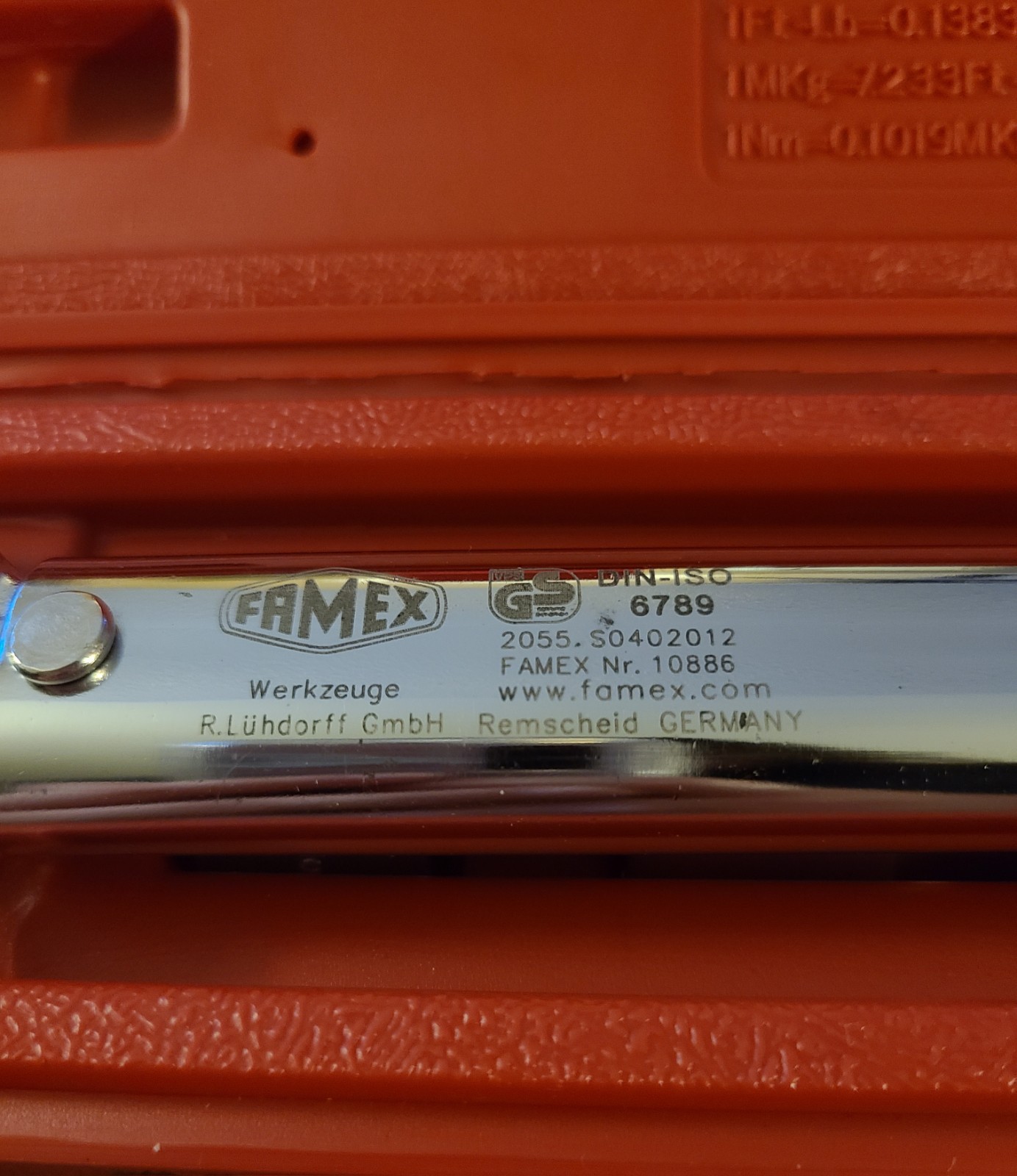 Famex Torque Wrench DIN-ISO 6789