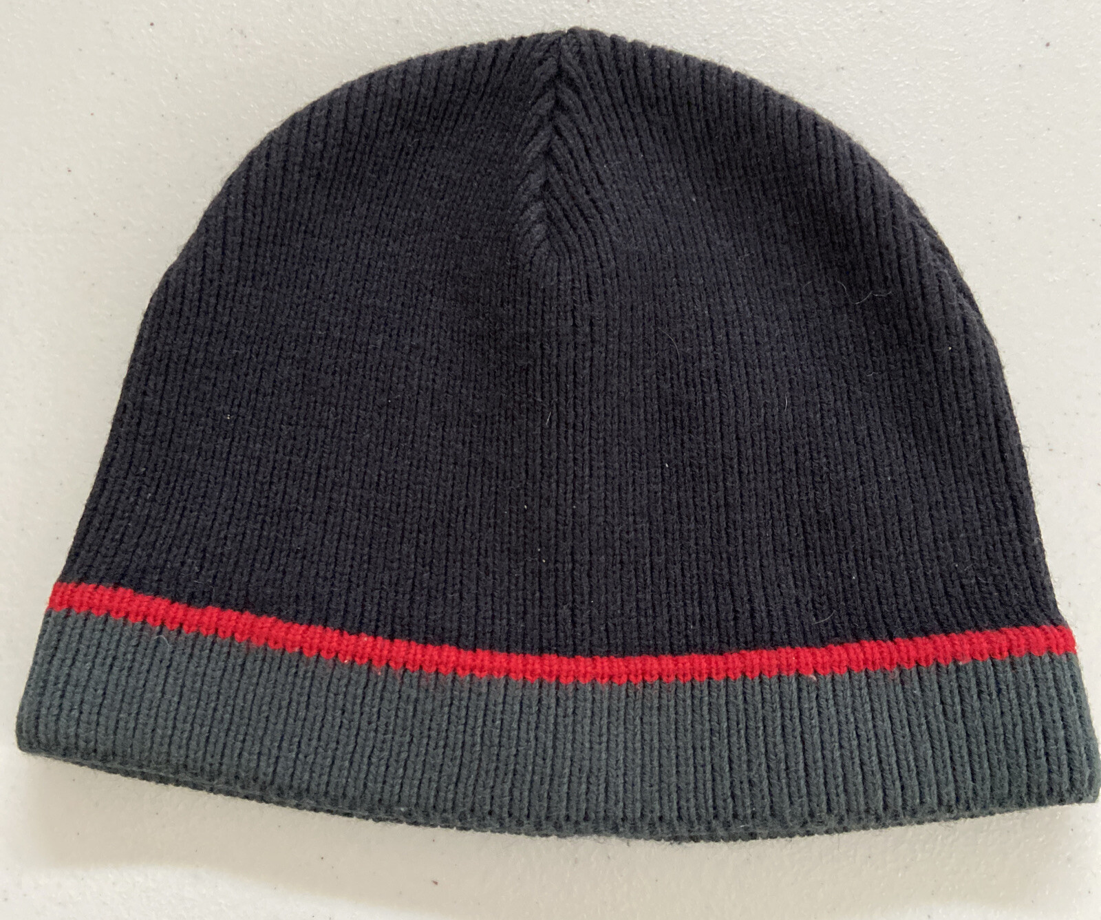 Winter hat youth - Black Gray Red Stripe