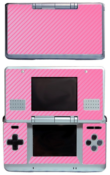 Pink Carbon Fiber Vinyl Decal Cover Skin Sticker Cover for Nintendo DS Original