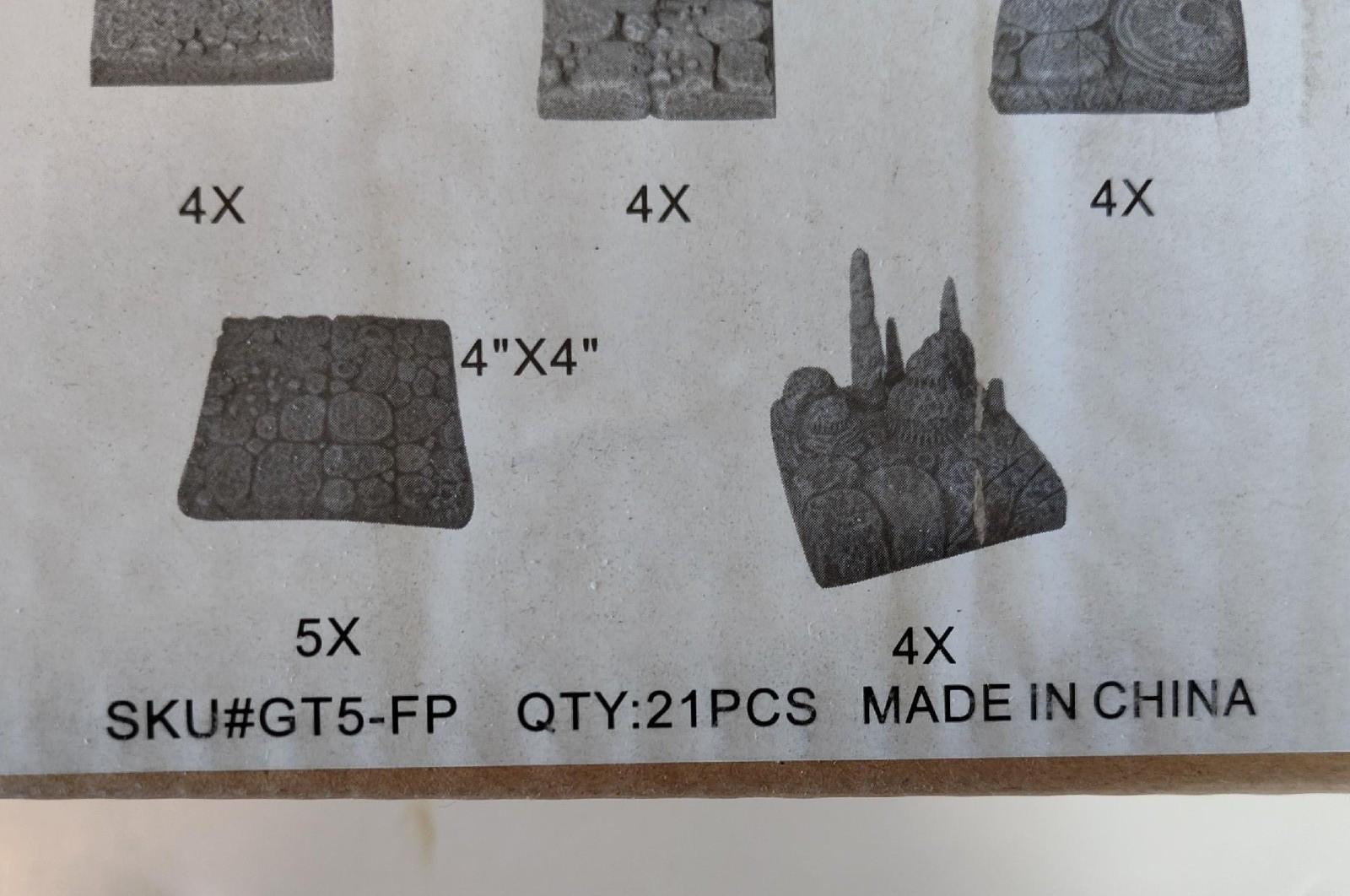 Dwarven Forge Cavern Floor Pack - GT5-FP - Sealed - Unpainted - 21 Pcs (2014)