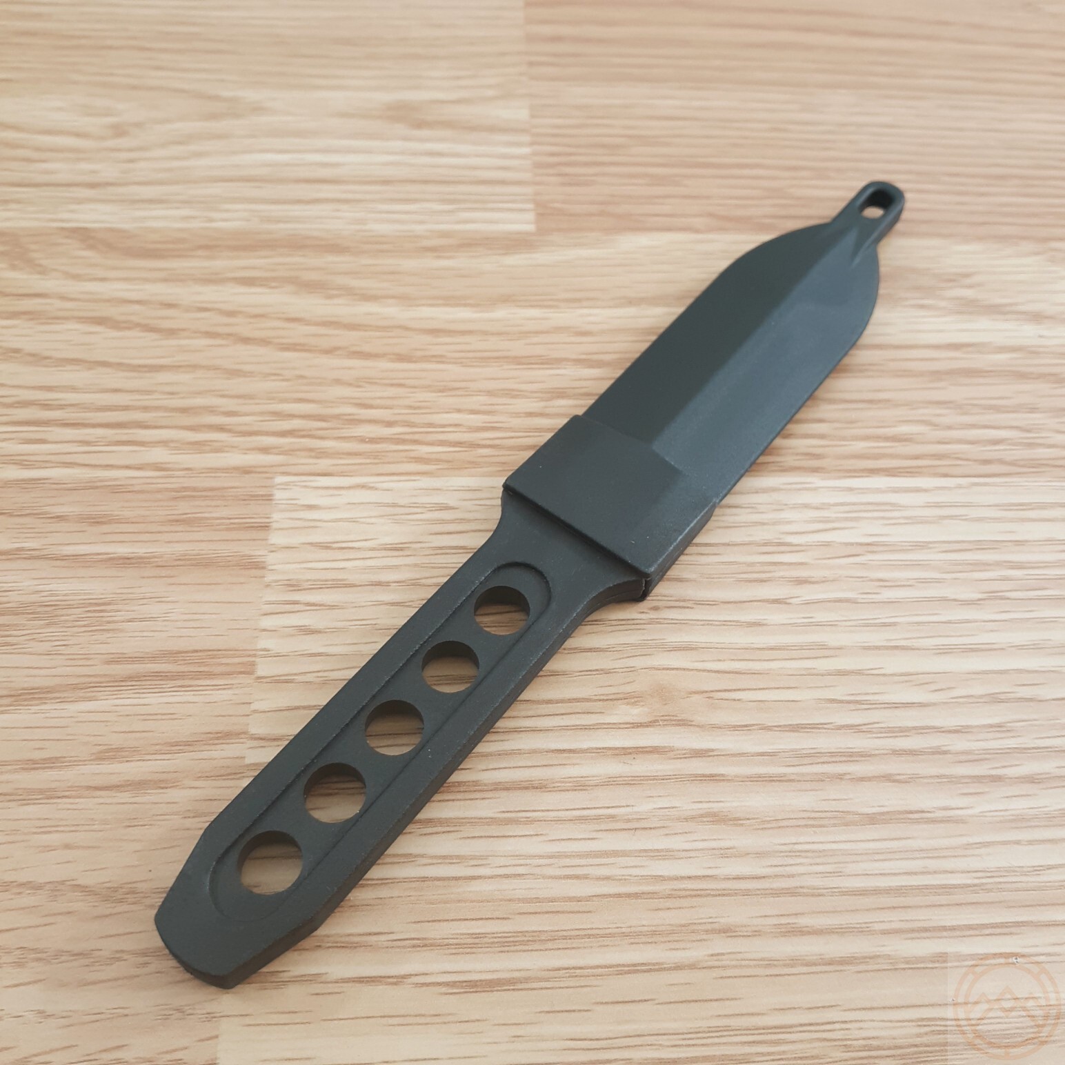 CIA Sticker Fixed Knife 3" Black Polycarbonate One Piece Construction Blade