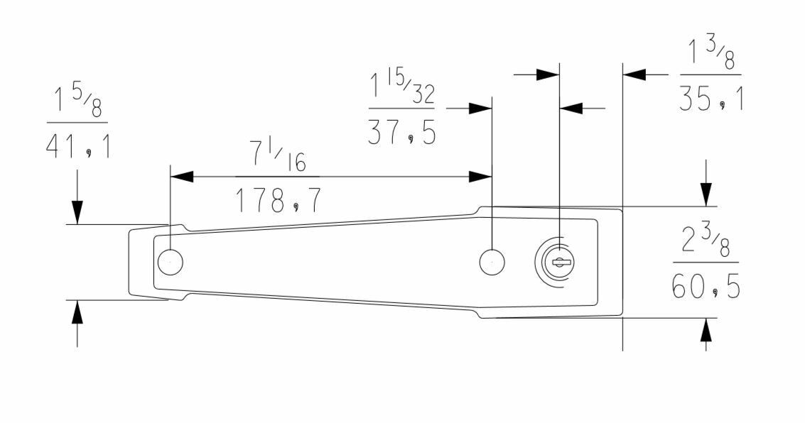 Kason OEM 1229-B Series Brushed Chrome Walk-In Non-Locking Handle