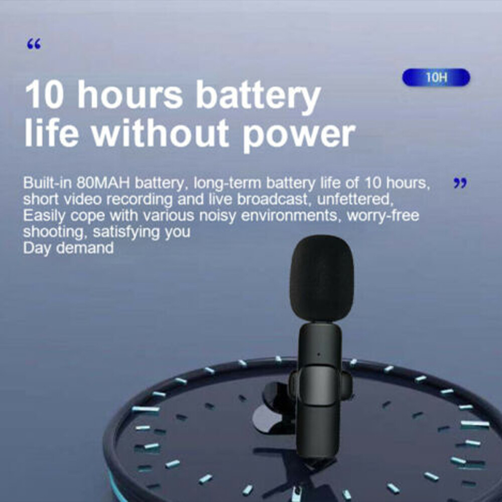 Clip-On Wireless Mic - Ideal for Live Streams/Teaching, Stable Connection