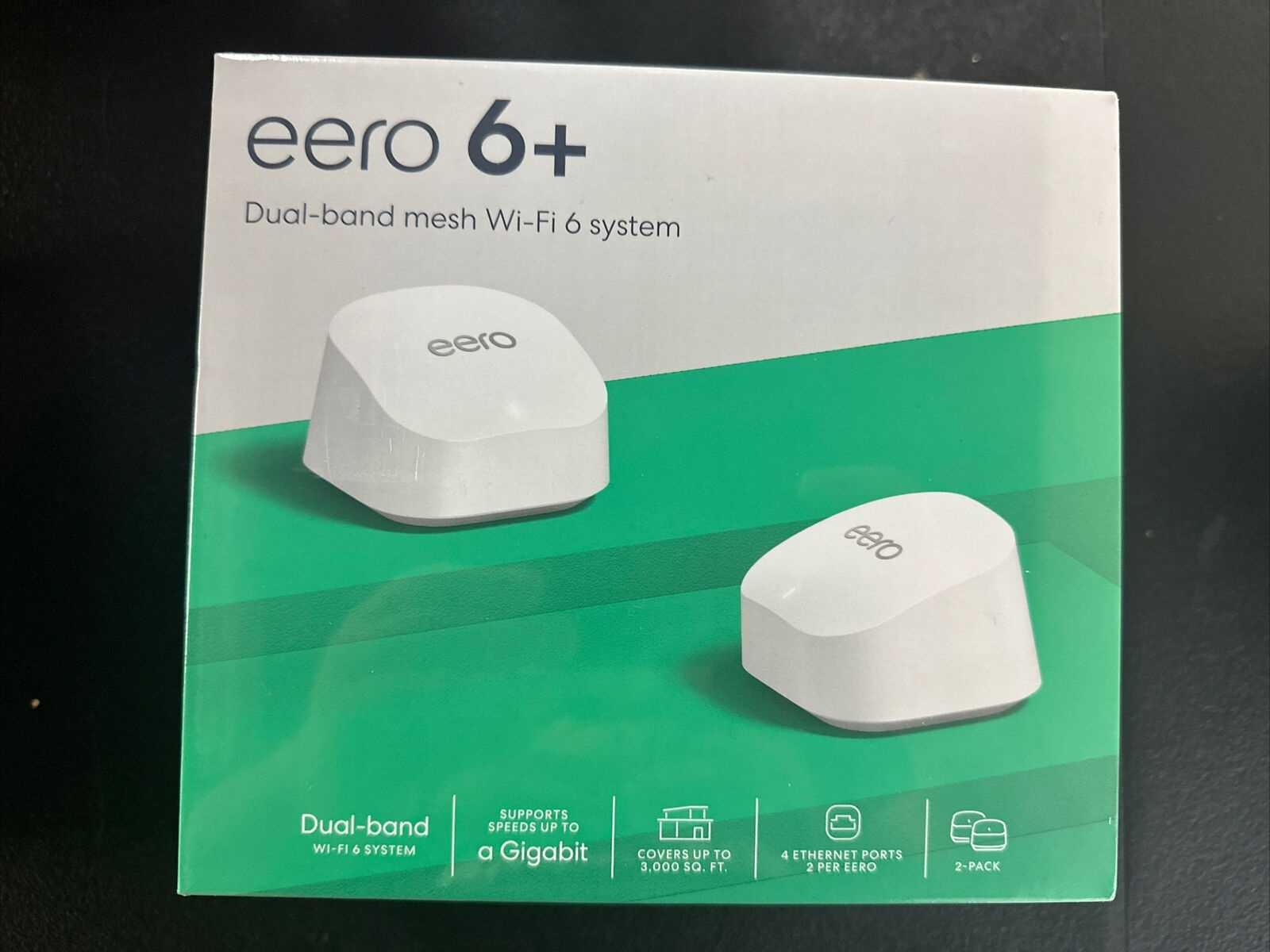 eero 6+ plus 2 pack 2402 Mbps 2 Port 574 Mbps Wireless Router - R010211 Amazon