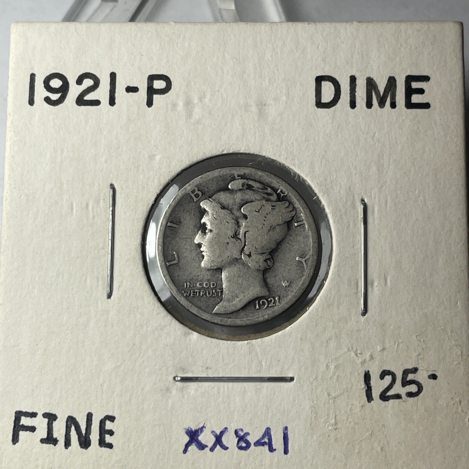 KEY DATE MERCURY DIME 1921 P In fine Condition  XX841