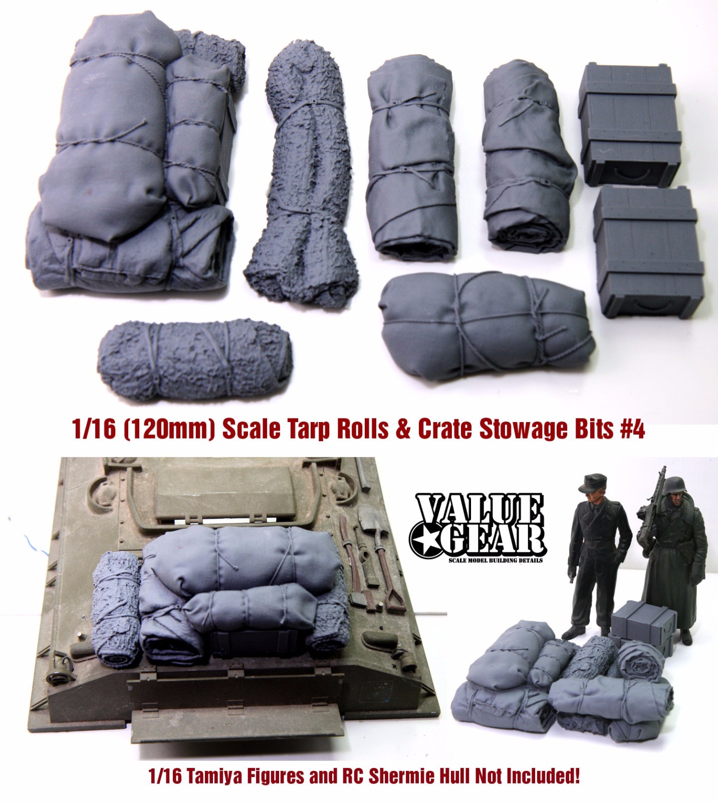 1/16  Universal/Generic Tents & Tarps Set #4 - ValueGear Resin 8 pcs  16-UTB-04