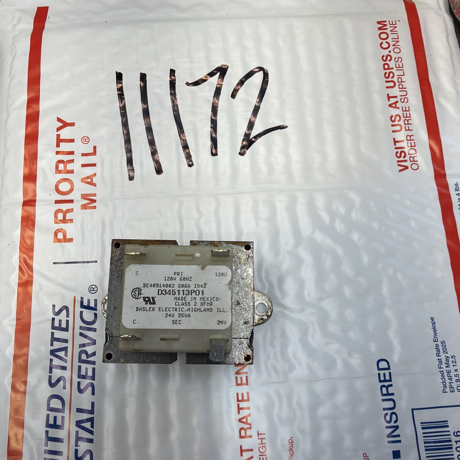 Basler Electric D345113P01 BE40314002 Furnace Transformer