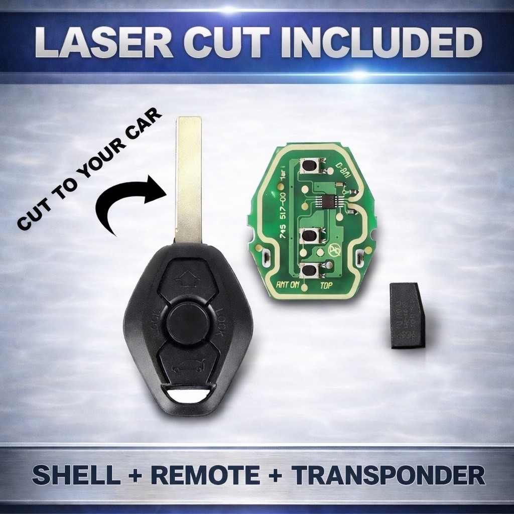 🔥 EWS 3 Key W/ LASER CUT + CHIP included fits: e46 e39 3 5 7 x5 z4 x3 m3 m5 bmw