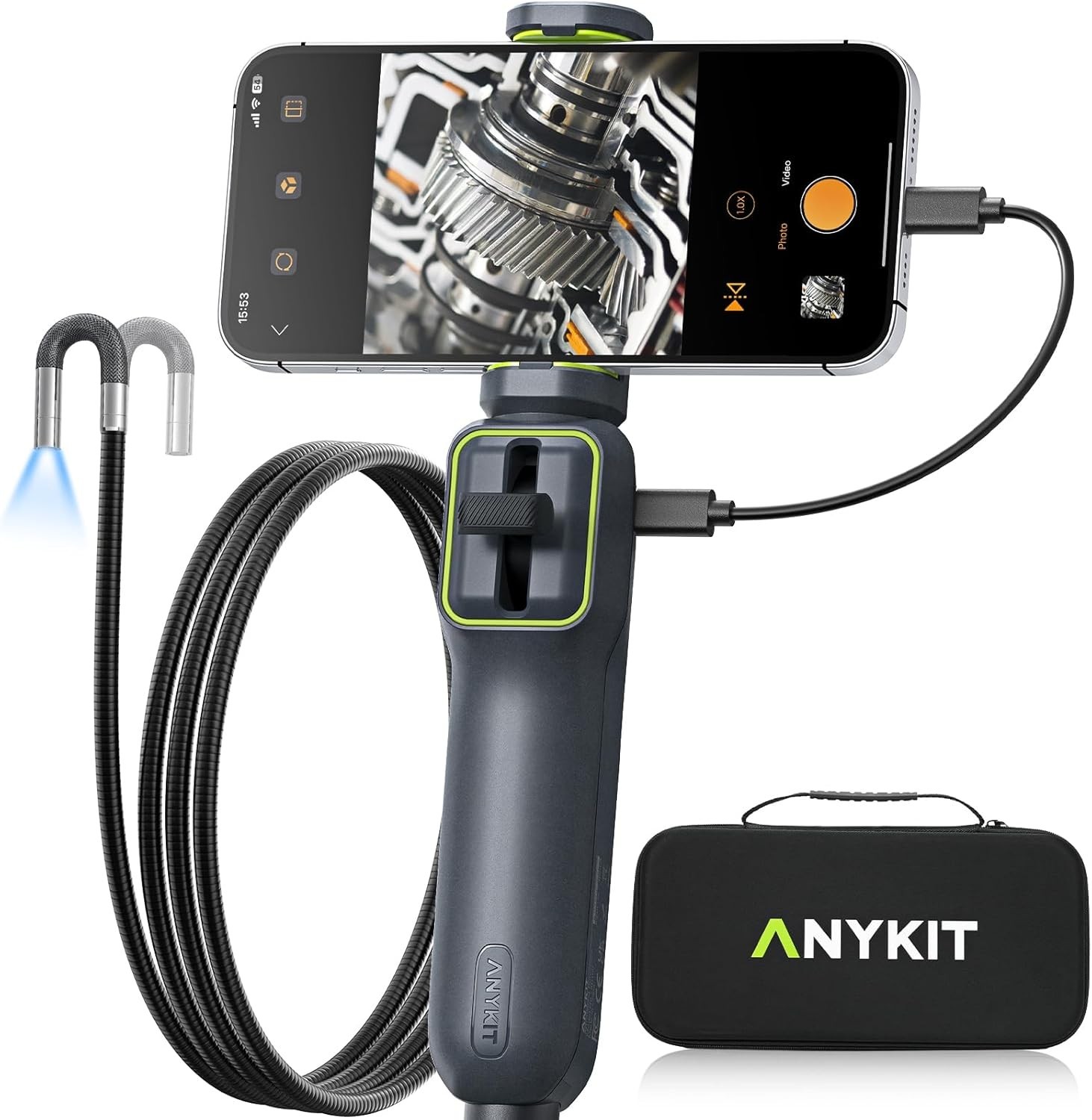 5.5mm Two-Way Articulating 1080P HD Borescope Inspection Camera for Wall 5FT