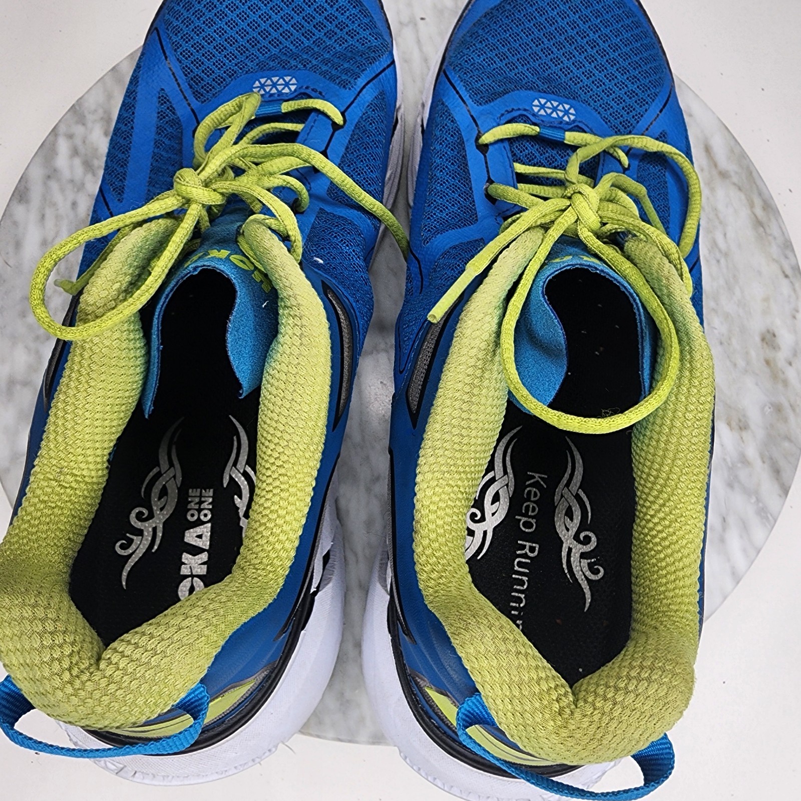 Hoka One One Clifton 1 Blue Citrus Running Comfort Shoes Mens Size 11.5 1101943
