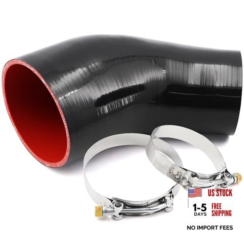 45 Degree 3 to 4 Inch(76-102mm) Silicone Reducer Coupler Hose,4-Ply ID3-4"