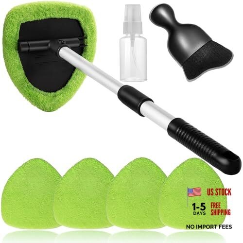 7pcs Windshield Cleaner Tool Car Window Cleaning Wash Kit with 4 Green