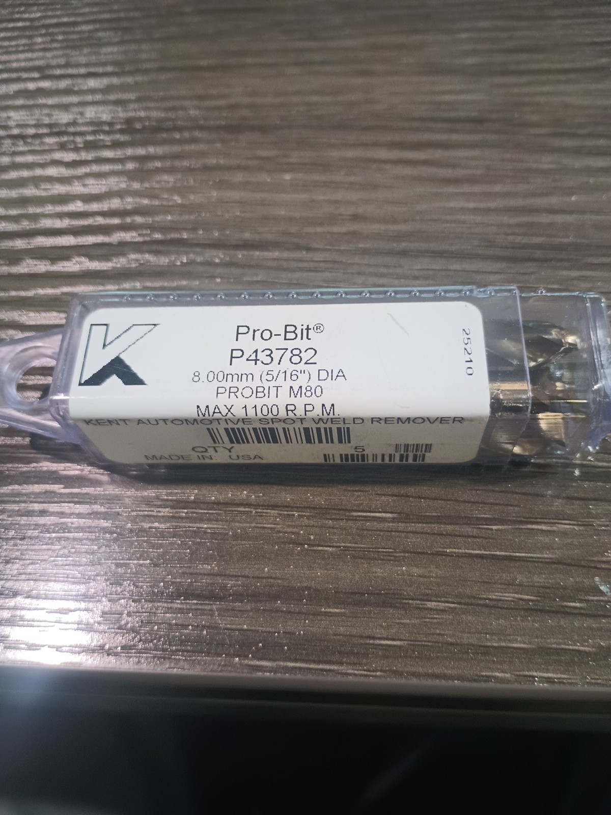Kent Pro Bit P 43782. 5- 8mm Drill Bits Made In USA New In Package