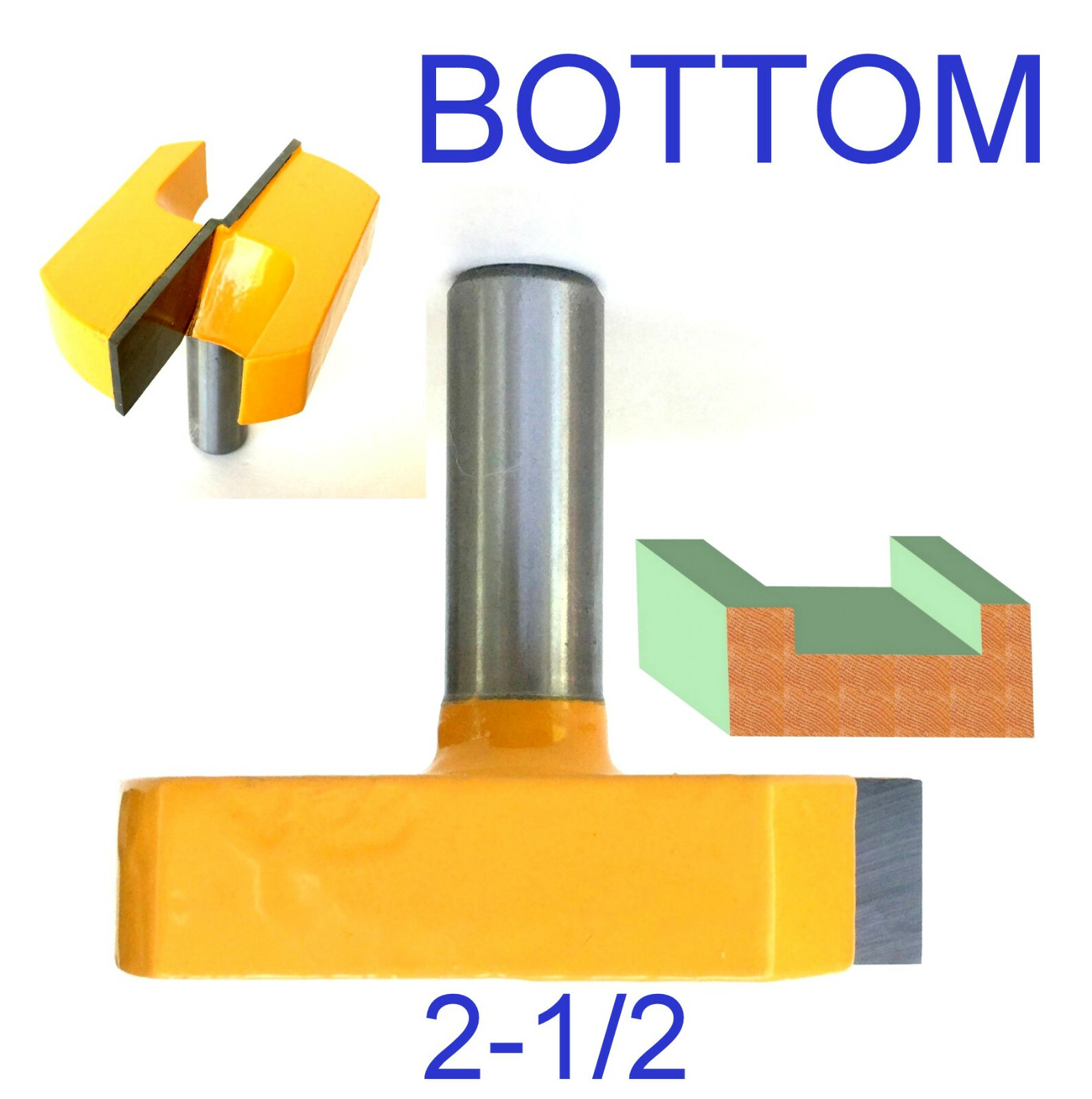 1 pc 1/2" Shank 2-1/2" Diameter Bottom Cleaning Router Bit re