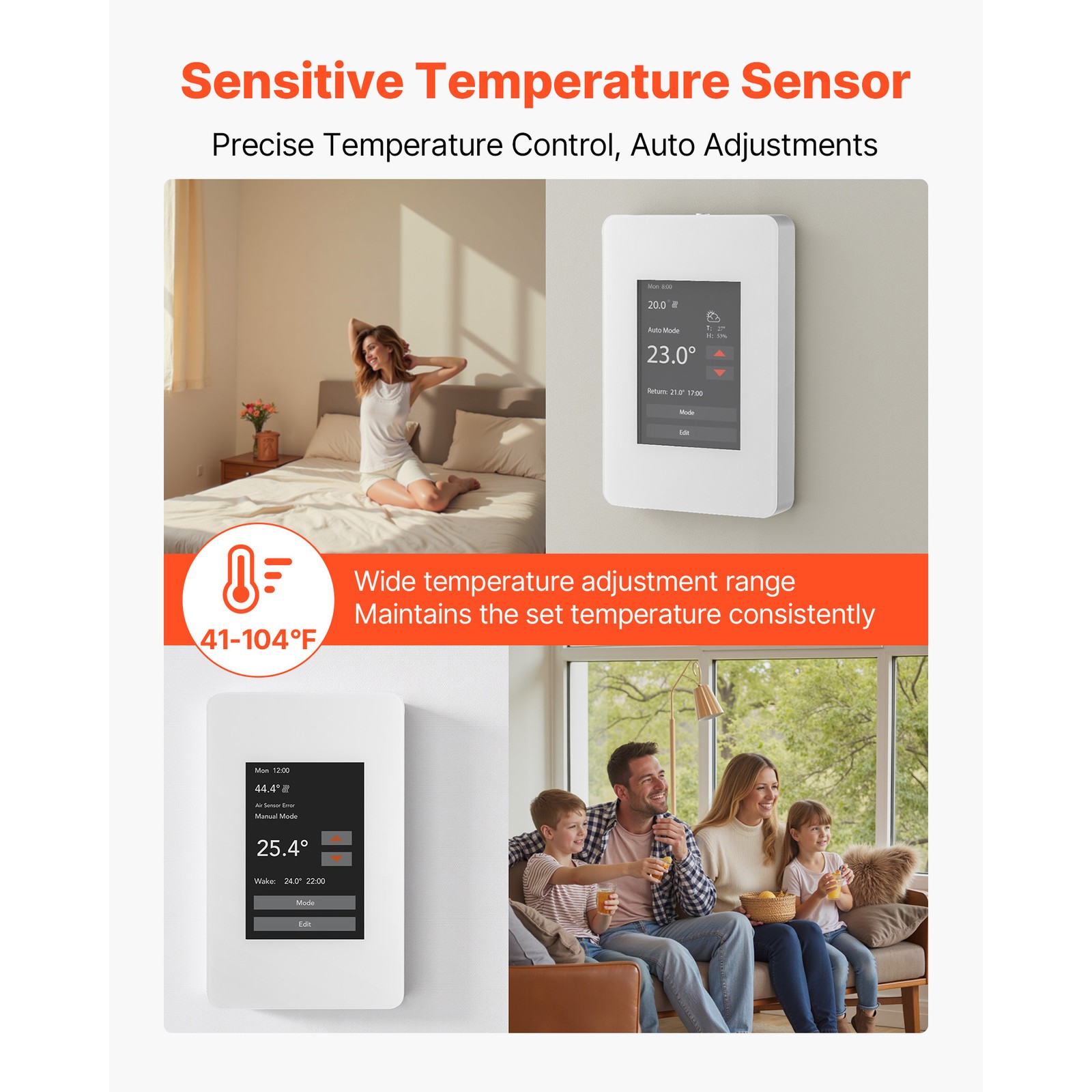 Uimoso Programmable 7 Day Thermostat LCD Touch Screen for Floor Heating Systems